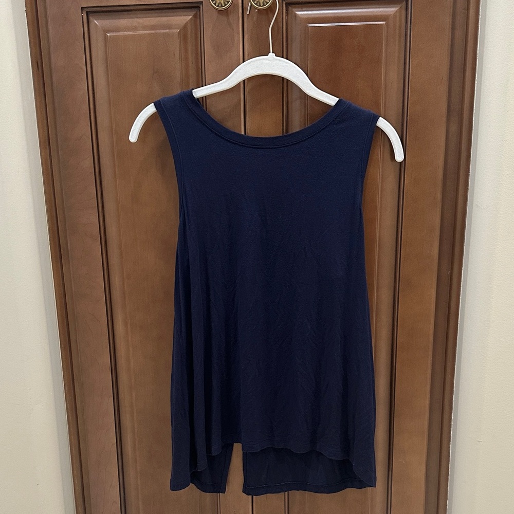 Halogen Dark Blue Sleeveless Tank Top